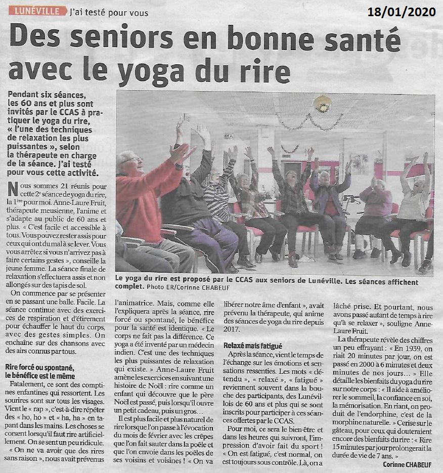 Yoga du rire Lunéville - 18 janvier 2020